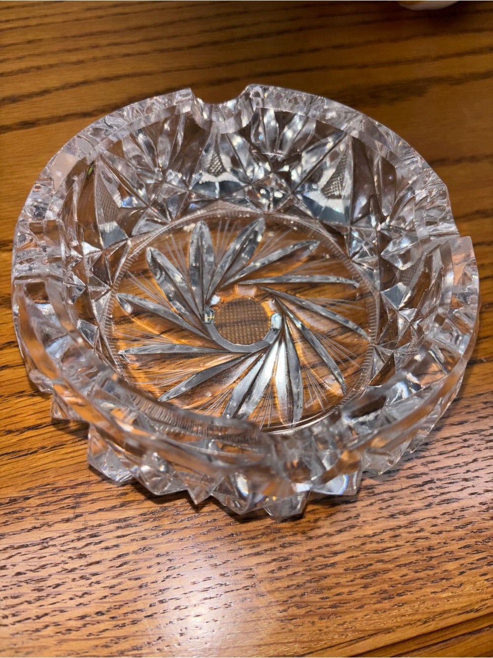 Cut Crystal Decorative Ashtray / Trinket Dish - Clear